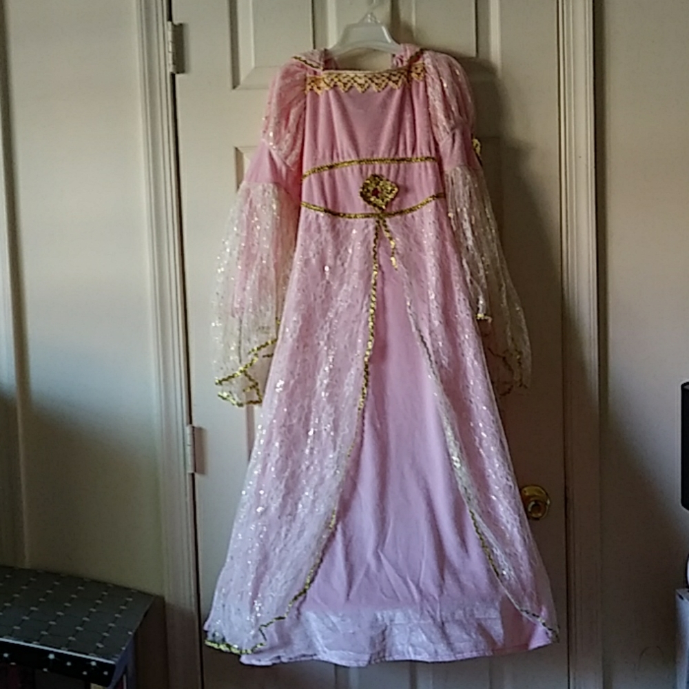 COPY - Girls costume pretty pink and gold queen dress